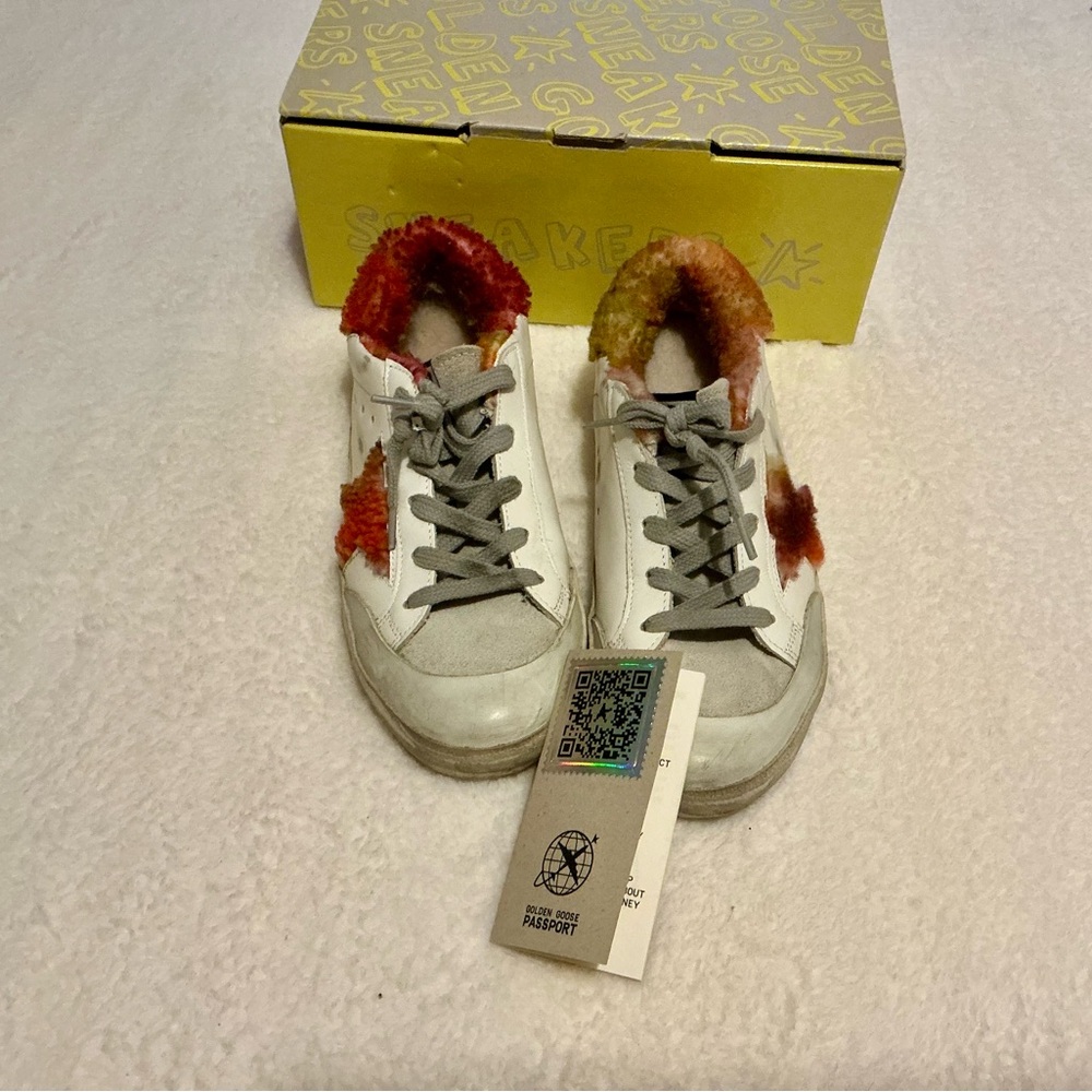 GOLDEN GOOSE SUPER STAR LEATHER SNEAKER WITH SHEARLING